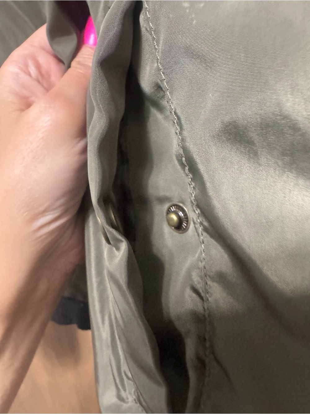 Olive Green Bomber Jacket with Patch Detail pockets size M - Picture 8 of 9